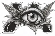 angel eye black shade aroun it with lines around it with Luke 6:37  tattoo design idea
