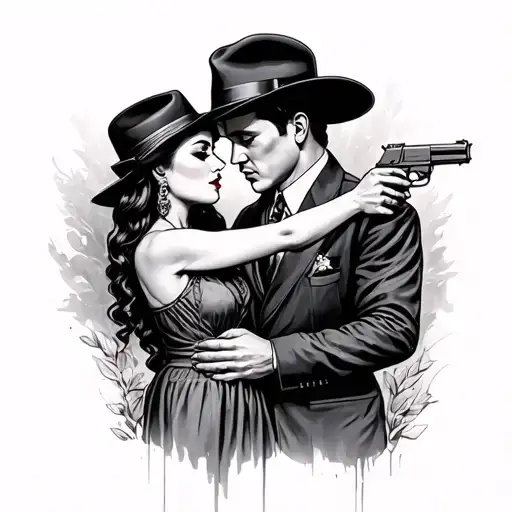 bonnie and clyde tattoo design idea