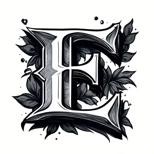 Cursive E tattoo design idea