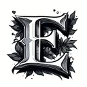 Cursive E tattoo design idea