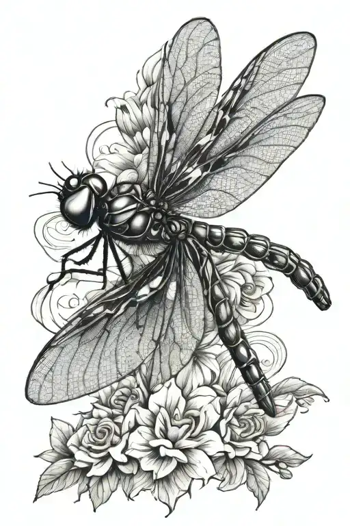 Dainty Dragonfly tattoo design idea