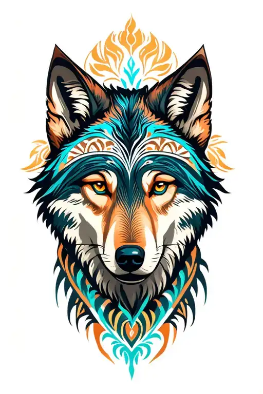 wolf in polynesian tribal design,it should boost power,demand respect and a protector tattoo design idea