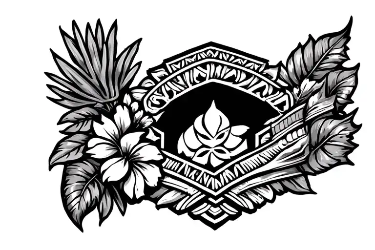 bicep band tattoo with Samoan and Hawaiian elaments  tattoo design idea