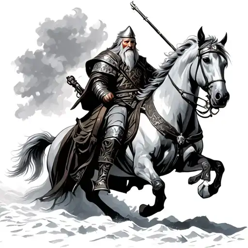 king theoden riding snowmane tattoo design idea