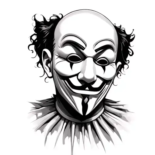 Anonymous masks and a clown tattoo design idea