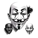 Anonymous masks and a clown tattoo design idea