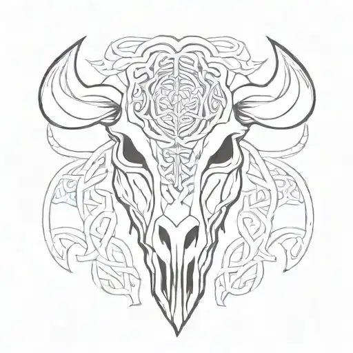 celtic boar skull tattoo design idea