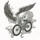 bike and rain clouds tattoo design idea