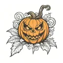 evil pumpkin  tattoo design idea