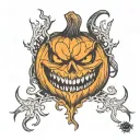 evil pumpkin  tattoo design idea