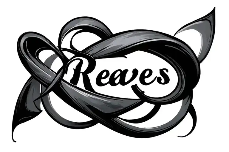 infinity symbol with name Reaves tattoo design idea