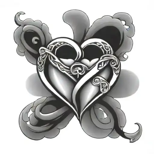two hearts with infinity symbol  tattoo design idea