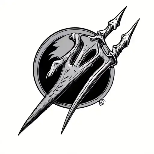 sadist pitchfork tattoo design idea