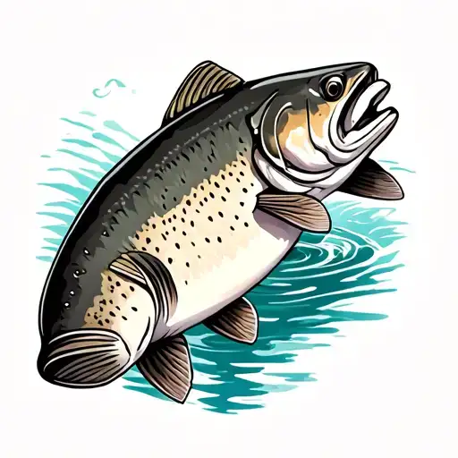 Trout tattoo design idea
