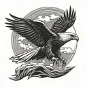 wedge tailed eagle soaring tattoo design idea