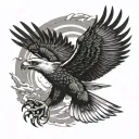 wedge tailed eagle soaring tattoo design idea
