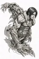 create a tattoo where ymir fritz is turning into a titan from attack on titan tattoo design idea