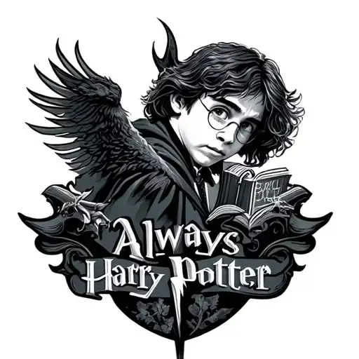 always Harry Potter themed tattoo design idea