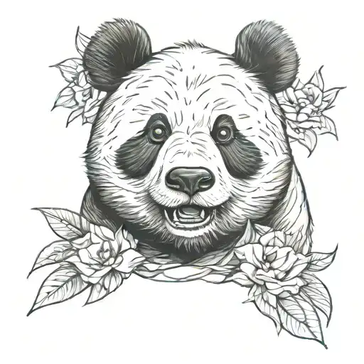 panda bear tattoo design idea