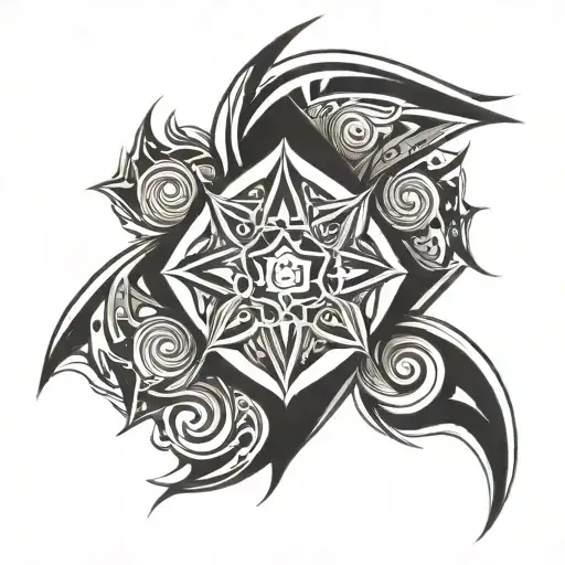 symmetry abstract tribal tattoo design idea