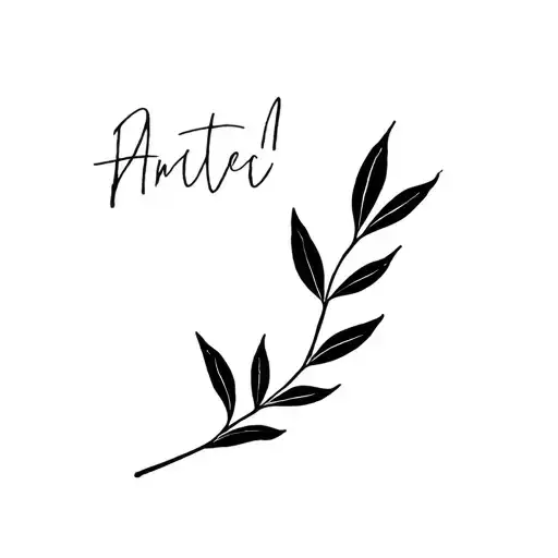 Branch with bay leaf tattoo design idea