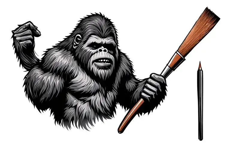sasquatch the barber tattoo design idea
