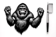 sasquatch the barber tattoo design idea