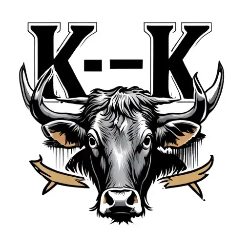 K-K cattle brand logo tattoo design idea