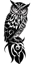 tribal inspired design with a hidden owl tattoo design idea