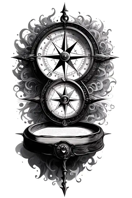 compass, author, psychology tattoo design idea