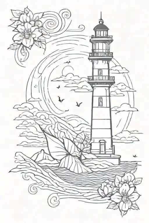 lighthouse tattoo design idea