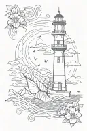 lighthouse tattoo design idea