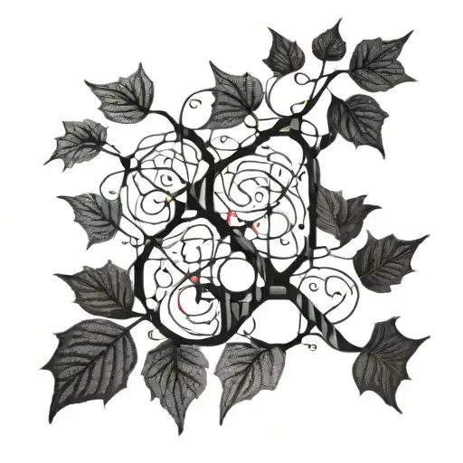 Mathematical equations intertwined with vine-like patterns tattoo design idea