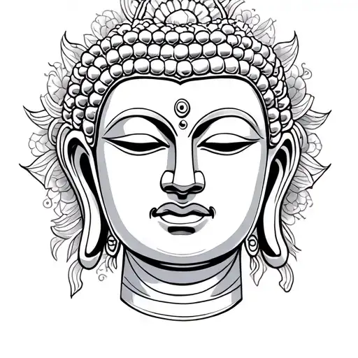 buddha face tattoo design idea