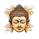 buddha face tattoo design idea
