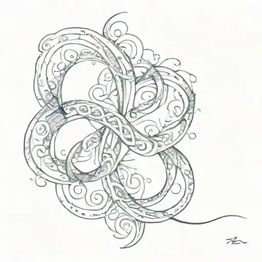 infinity symbol name written tattoo design idea