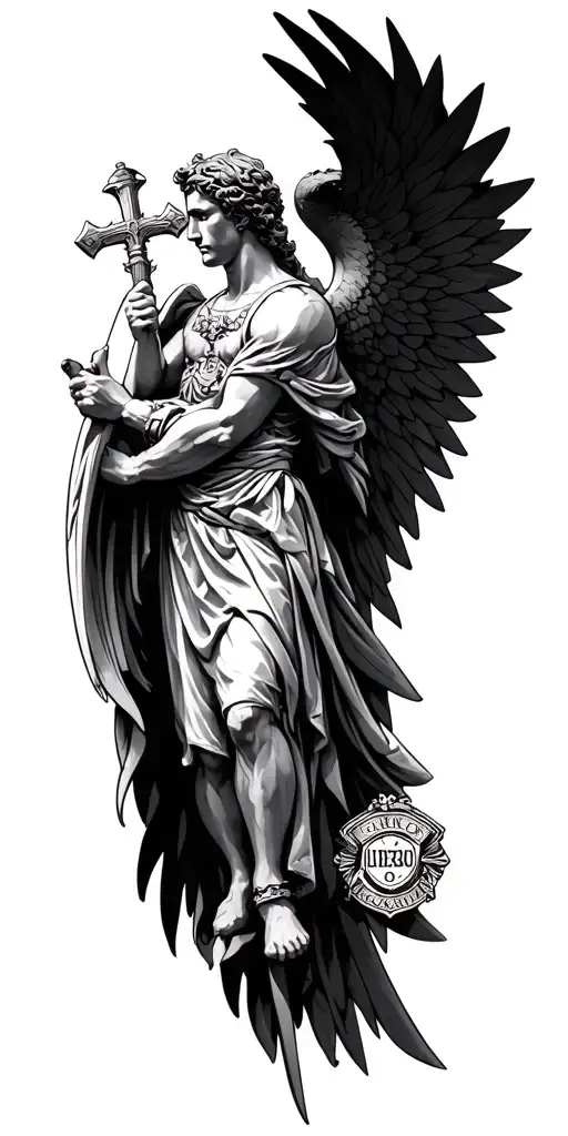 St. Michael's and badge adorned tattoo design idea