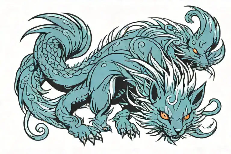 Kurama Naruto nine tails tattoo design idea