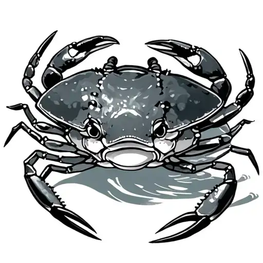 a crab beside to fish, Japanese styled art tattoo tattoo design idea