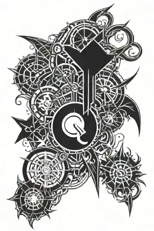 Cyber sigilism tattoo tattoo design idea