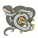 snake eating its own tail tattoo design idea