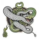 snake eating its own tail tattoo design idea