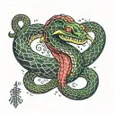 snake eating its own tail tattoo design idea