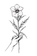 Freesia, where stem is holding hands holding and it is growing from unconditional love symbol tattoo design idea