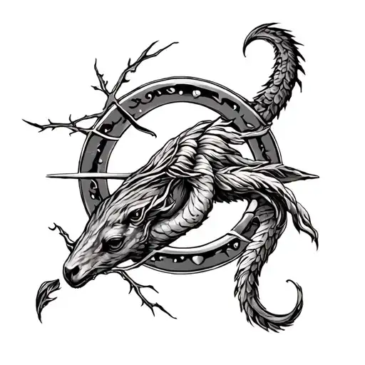 Cancer And Sagittarius tattoo design idea