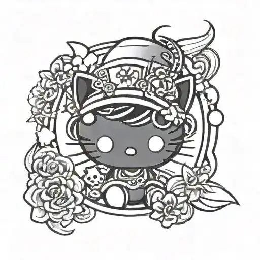 kuromi hello kitty tattoo design idea