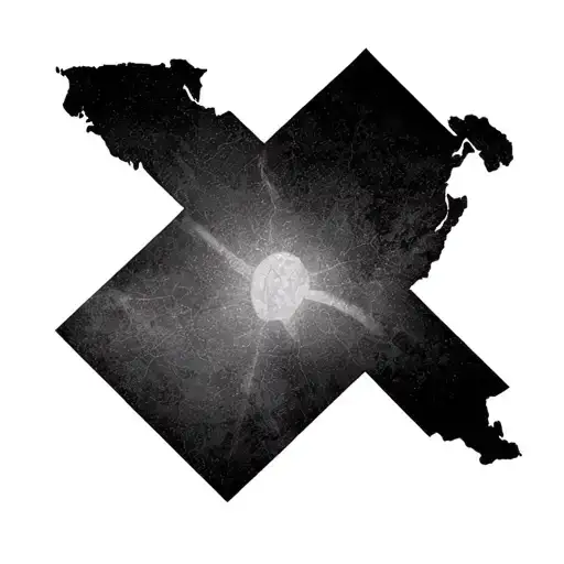 The primary layout consists of two overlapping square outlines. one representing the geography of the Dominican Re tattoo design idea