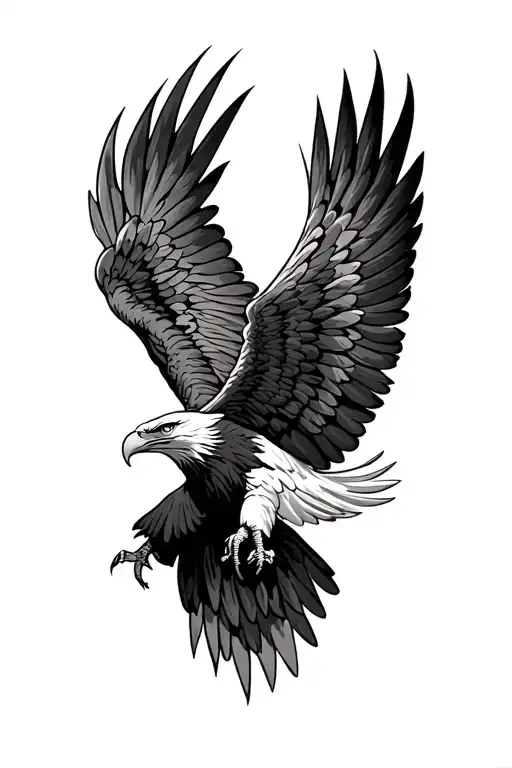 eagle wings spread tattoo design idea