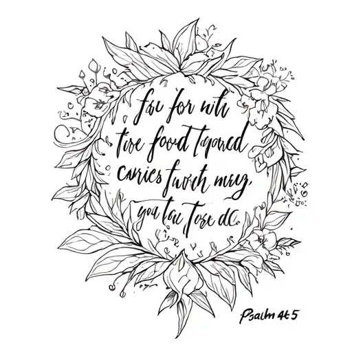 Psalm 46:5 bible verse written across tattoo design idea