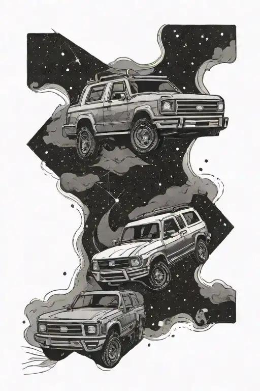 Constellations from January 10th 1989 Ford bronco tattoo design idea